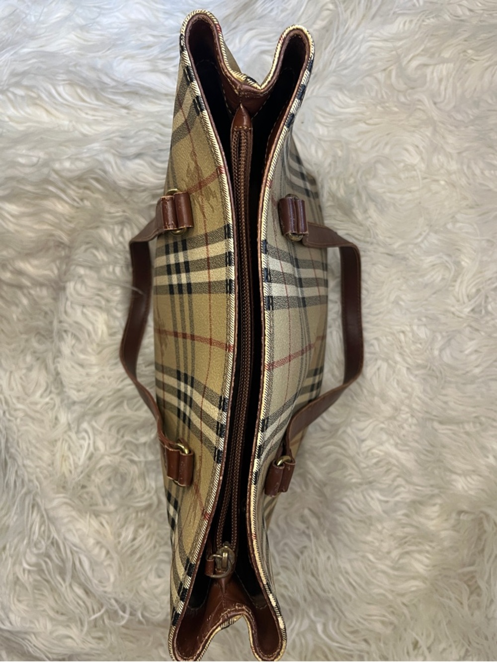 Vintage Burberry Haymarket check coated canvas tote - Picture 3 of 16